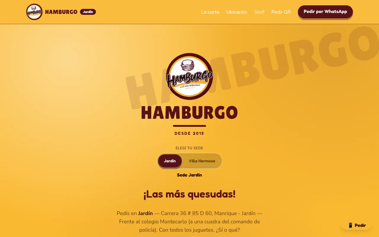 hamburgo.app: la carta pública de Hamburgo con el pedido por sede