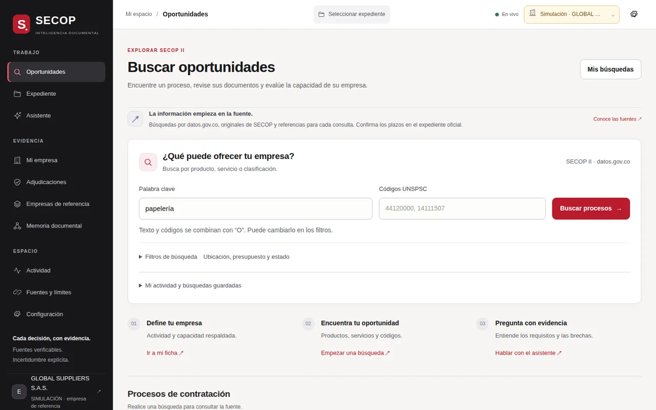 secop.axsoftware.codes: búsqueda de oportunidades en SECOP Asistente
